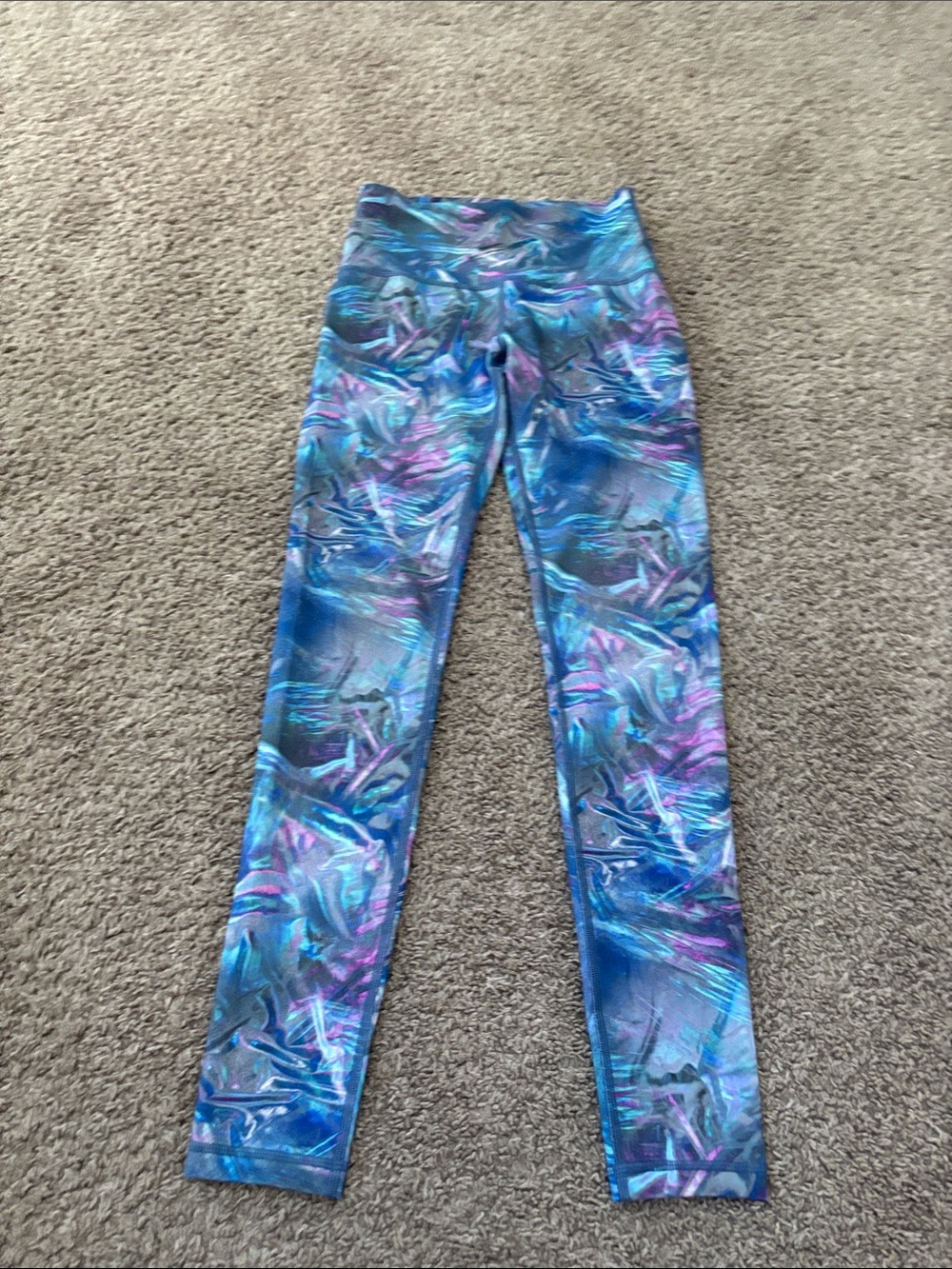 Ivivva Girls' Blue & Purple Swirl Active Leggings